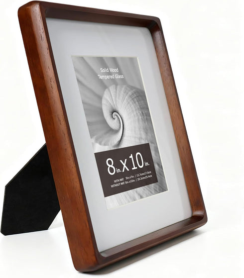 Oak Wood Photo Frame 8x10 Matted to 5x7, Solid Wood Photo Frame