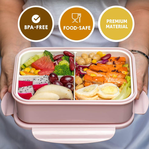 LOVINA Bento Boxes for Adults, 1100 ML Lunch Box for Kids with Spoon & Fork, BPA-Free