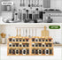 FIKWO 3 18 780 Set Countertop, 4 oz Tier Bamboo Spice Rack Organizer with Spice Jars, Labels, Wood Shelf, Chalk Marker