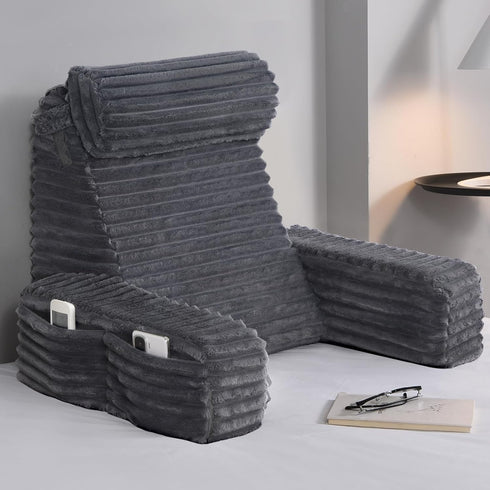 ENITYA 19 Back Pillow for Bed Sitting up, Built-in Armrests & Big