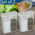 Home-X Mini Salt and Pepper Shakers, Clear Plastic Set of 2, Dishwasher Safe Travel Shakers with Lids