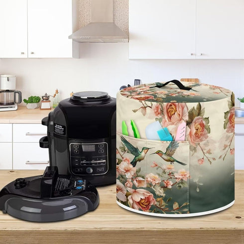 Hummingbird Pressure Cooker Cover with Storage Pocket, Compatible with 8-10 Quart Instant Pot, Waterproof Kitchen