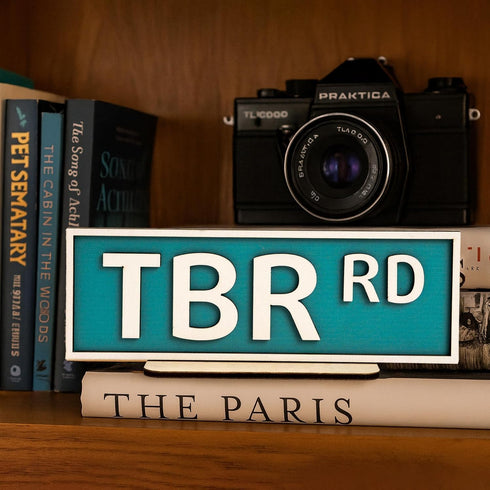 TBR Dead But Well Read Sign Funny Bookish Decor for Bookshelf, Library, or Reading Nook Book Shelf Decorative Gift