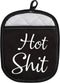 Funny Oven Pads Pot Holder with Pocket, Hot Shit Humor Gift for Baker