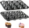 Muffin Tin Set of 2, 12-Well Nonstick Heavy Duty Steel Cupcake Pan