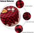 Buffalo Check Christmas Round Tablecloth - Cotton Linen Plaid Cover for 60 Inch Round Table Decoration