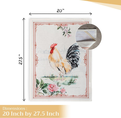 100% Cotton Kitchen Towel Campagne Maison d' Hermine, Set of 2, Super Soft, Quick Drying