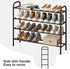 kiplant Closet, 4-Tier_Long) Metal Shoe Rack, Expandable Metal Shoe Rack for Entryway & Hallway (Brown
