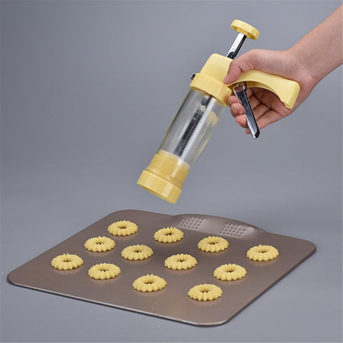Cookie Biscuit Press and Cake Icing Decorating Set for Beginners and Professionals - Biscuit Making and Icing Set