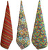 Kitchen Dish Towels, 100% Natural Cotton Mexican Fiesta Talavera Floral Prints, Set of 3 Multi-Color Dishcloths