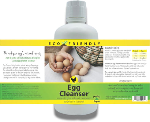 Care Free Enzymes 33.9 oz CareFree Enzymes Egg Washer & Egg Cleaner Natural Enzyme Egg Wash for Fresh Farm Eggs, Safe
