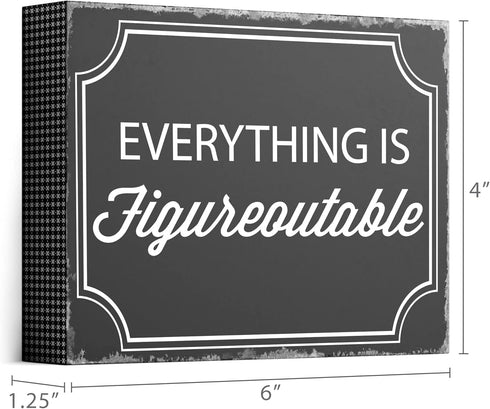 Barnyard Designs Wooden Box Sign, Motivational Desk Decor for Women, Inspirational Bathroom Shelf Decoration