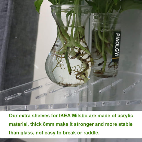 PIAOLGYI Replacement Shelf for IKEA Milsbo Tall Indoor Greenhouse Cabinet, Triangular Acrylic Corner Shelves Extra