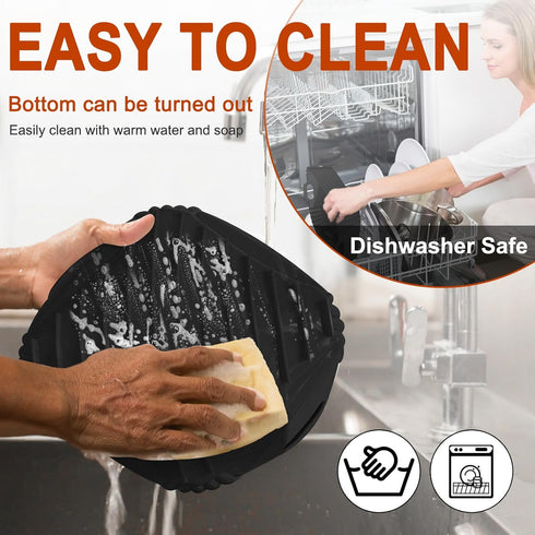 2 Pack Silicone Air Fryer Liners, 8.6 Inch Reusable Baking Tray for 4-7 QT Square Air Fryers