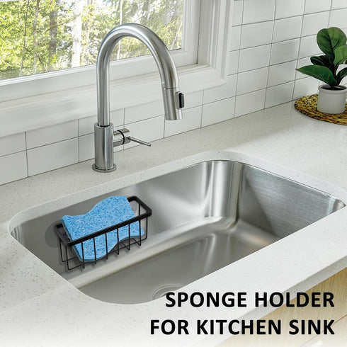 SHFKS Sponge Holder for Kitchen Sink Suction,Kitchen Sink Sponge Holder,Sink Caddy, Soap Holder,Bathroom,Scrubbers