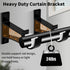 KOLAKO 4 Pack Heavy Duty Curtain Rod Bracket, Decorative Rod Holders for 1 Inch Drapes Rod, Black