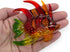 WitnyStore Tiny 3" Red Orange Green Lionfish Figurine - Miniature Hand Blown Glass Marine Animals Collectible Decor
