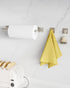 Paper Towel Holder Under Cabinet, SUS304 Stainless Steel, Self Adhesive or Wall Mounted (2 Towel Hooks, Silver)