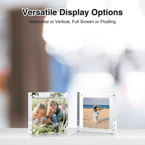 4x4, 3 Pack 4 4 4x 4 4x4 HOUSE DAY Acrylic Picture Frames Magnetic x Picture Frame, Double Sided Clear Photo Frame