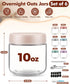 6 pack 10 oz Overnight Oats Containers with Lids and Spoons Glass Jars with Airtight Lids: Wide Mouth Mason Salad Jars
