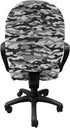 Lunarable Camo Office Chair Slipcover, Hunter Fashion Inspired Camouflage Pattern, Decorative Stretch and Washable Fabric Cover, Standard Size, Grey Dimgray Purple Grey by Lunarable