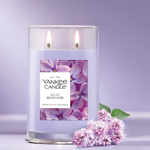 Yankee Candle Large Tumbler Scented Candle, 80 Hour Burn Time, 20 oz Lilac Blossoms Room Filling Fragrance