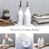 WM Bartleet & Sons 1750 T186 Set 34cm Traditional Porcelain of Olive Oil & Vinegar Bottles with Stainless Steel Pourers