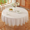 TruDelve Small Round Table Cloth, 60 Inch Beige Striped Cloth Tablecloth, Boho Fall Round Table Cover