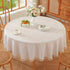 TruDelve Small Round Table Cloth, 60 Inch Beige Striped Cloth Tablecloth, Boho Fall Round Table Cover