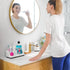 VITVITI Toothbrush Holder for Bathroom, Bathroom Organizer Countertop, Bathroom Accessories with 5 Compartment Storage for Toothpaste/Vanity Counter, White Resin of Marble Color by VITVITI