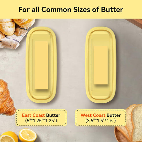 XICVIC Countertop Butter Dish with Lid and Knife for and Refrigerator, Butter Stick Holder with Airtight Transparent