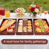 17 12 Inch Acacia Wood Serving Tray with Handles, x Large Wooden Tray for Food & Drinks, Coffee Table, Ottoman