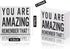Inspirational Wooden Box Sign, You are Amazing Remember That Motivational Quote Desk Decor for Home Office Bedroom