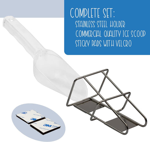 Darware Ice Maker Scoop with Holder, 2-Piece Set for Counter Top Ice Makers and Machines