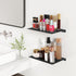 8" 2 Packs, MKO Small Floating Shelves for Wall, Metal Wall Mounted Shelf for Bathroom, Bedroom, Living Room, Kitchen