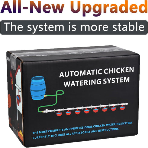 Set 1/2" Automatic Chicken Watering System with PVC Pipe (Real Complete Pipeline) - PVC Tee Fittings & Pipe & Garden