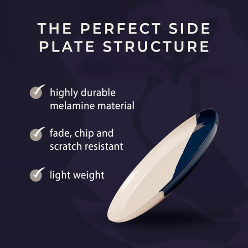 Melamine Side Plates Set of 4, Chip and Break-Resistant, Durable Salad Plates for Indoor and Outdoor, Dishwasher Safe