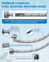 4ft Premium Burst-Proof Stainless Steel Washing Machine Hoses, 90 Degree Elbow Water Connection Inlet Supply Lines