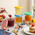 4 Pack 13Oz 400ml Coloch Working Glass Jar with Leakage Proof Lid, French Jelly Jar Clear Storage Jar for Jam, Jelly