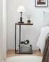 27 Inches KJGKK C Shaped End Table, High Small Side Table for Sofa and Bed, Couch Table Slides Under, Tall Tv Tray