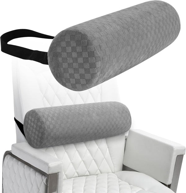 Lumbar Roll Pillow for Lower Back, Foam Roll Cushion with Pillowcase and Strap for Office Chair Car Pain Relief