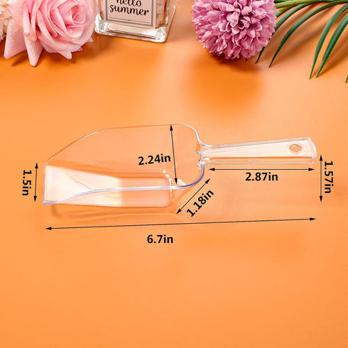 Roshtia 12 Pcs Plastic Serving Tongs Mini Kitchen Tongs Utility and Plastic Kitchen Scoops Clear Ice Scoop Mini Clear