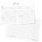 Recipe Cards 4x6 Set of 50 Floral Recipe Cards - Thick Pure White Cardstock for Bridal Showers and Weddings