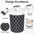 Large Laundry Basket Hamper Bag, Collapsible Tall with Handles, Waterproof Storage for College Dorm, Family (Black) 115L