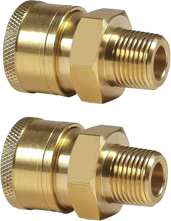 YAMATIC Pressure Washer Adapter Couplers, 3/8'' Quick Connect Socket to 3/8'' Male NPT Fitting, 5000 PSI (2 PCS)