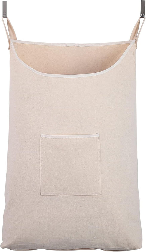 Laundry Collector, Door Hanging Laundry Hamper with Hooks, 65 Liters, Beige