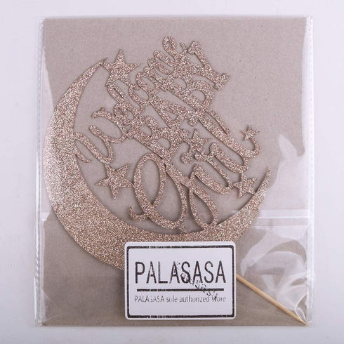 PALASASA Baby Girl Cupcake Topper - Moon and Stars Greeting, Rose Gold - Baby Shower & Gender Reveal Decorations
