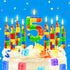 MTLEE 9 1-9 5) Pcs Building Block Candles Number Building Block Candle Numeral Birthday Cake Topper Cupcake