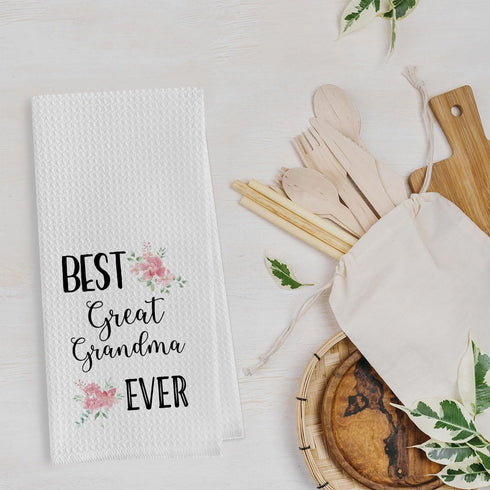 Great Grandma Gifts Towel, Waffle Weave Kitchen Dish Towel, Hand Towels, Tea Towels, Gifts for Great Grandma (16×24