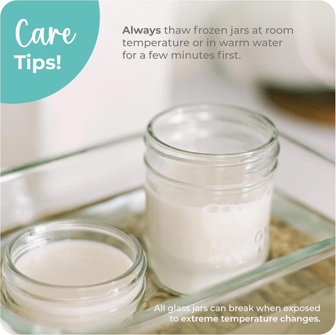 4oz (12-Pack) Mason Bottle Breast Milk Storage Jars Reusable Glass Baby Food Containers with Lid for Baby Formula